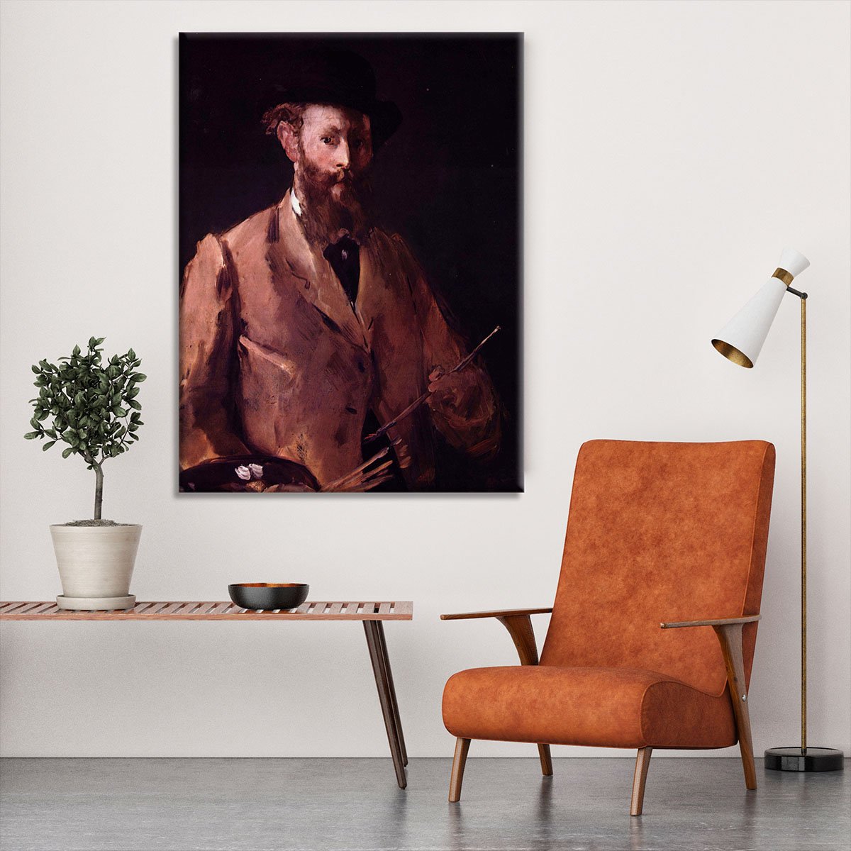 Self Portrait with Pallette by Manet Canvas Print or Poster
