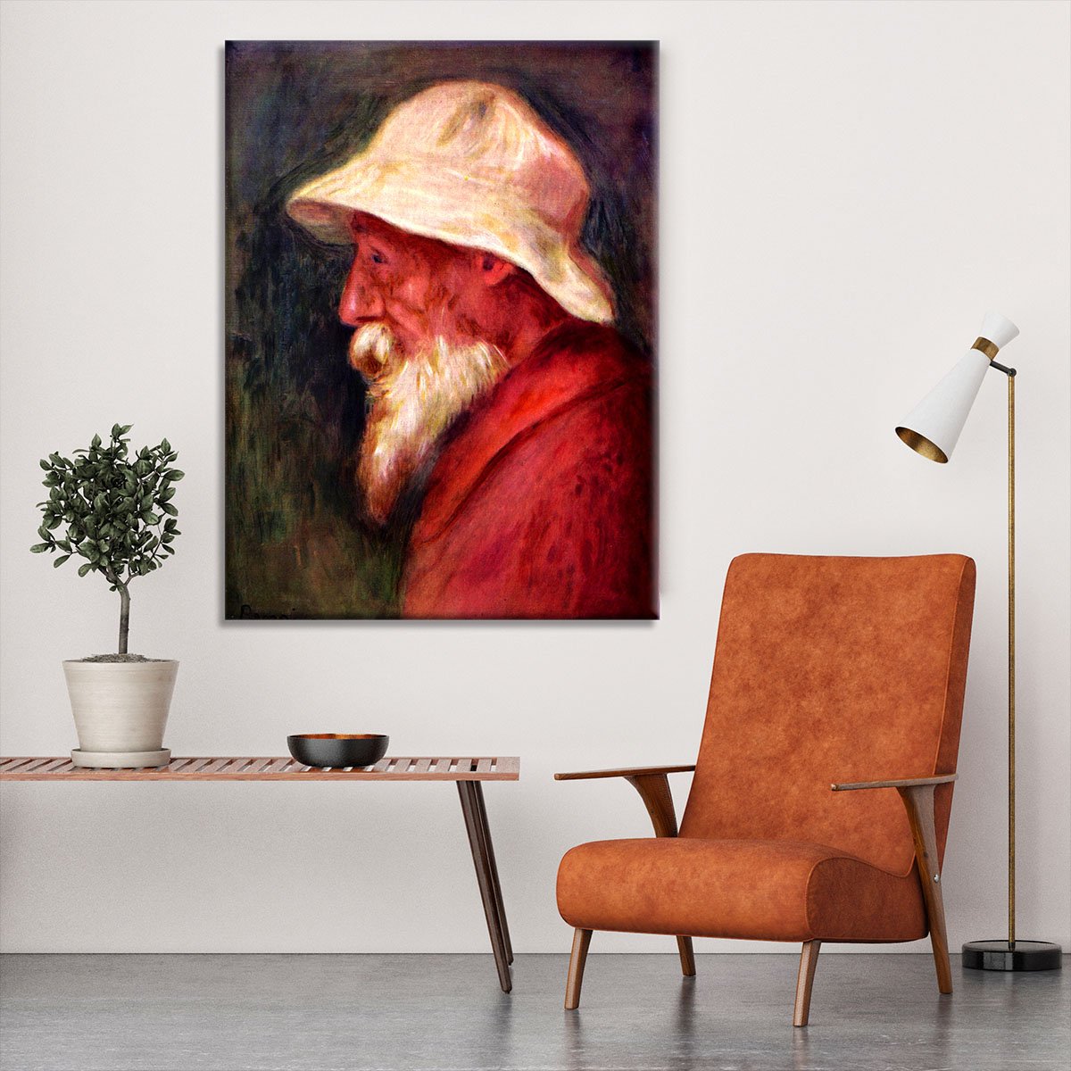 Selfportrait with white hat by Renoir Canvas Print or Poster