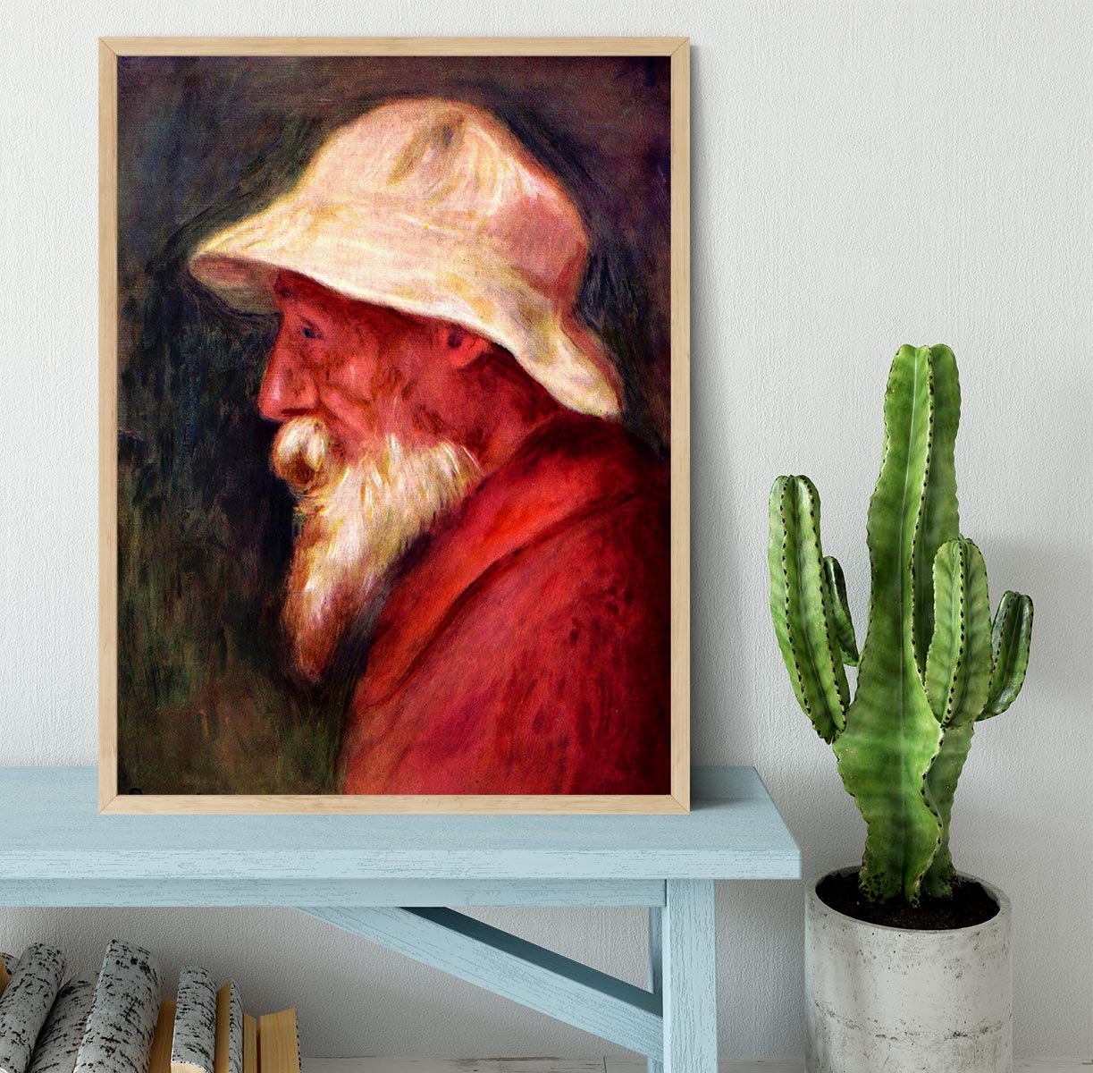 Selfportrait with white hat by Renoir Framed Print - Canvas Art Rocks - 4