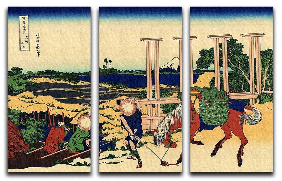 Senju by Hokusai 3 Split Panel Canvas Print - Canvas Art Rocks - 1