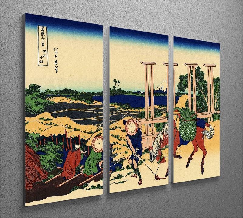 Senju by Hokusai 3 Split Panel Canvas Print - Canvas Art Rocks - 2
