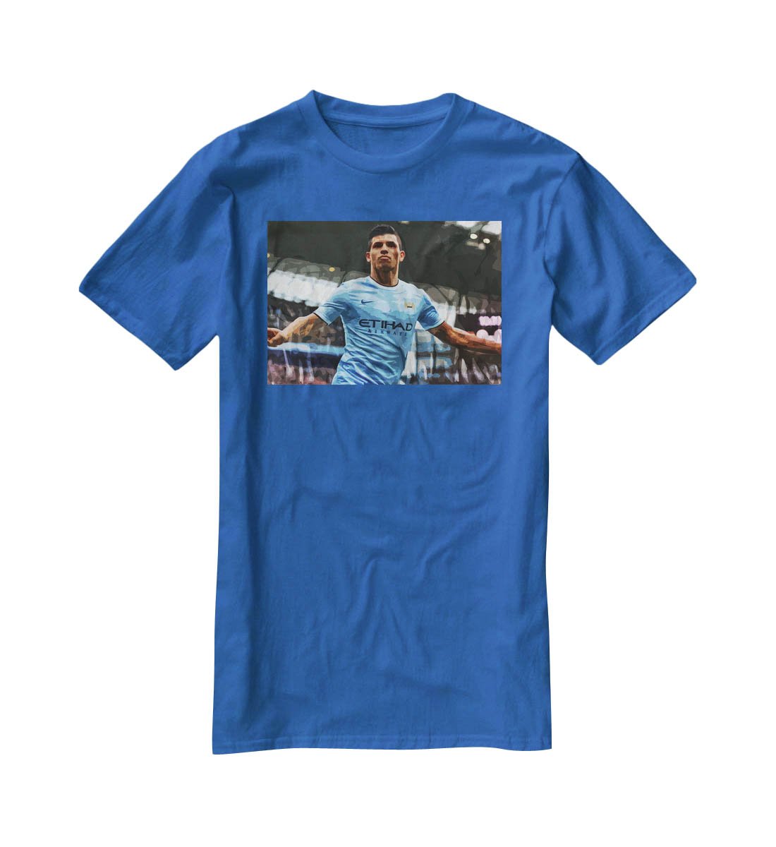 Sergio Aguero Manchester City T-Shirt - Canvas Art Rocks - 2