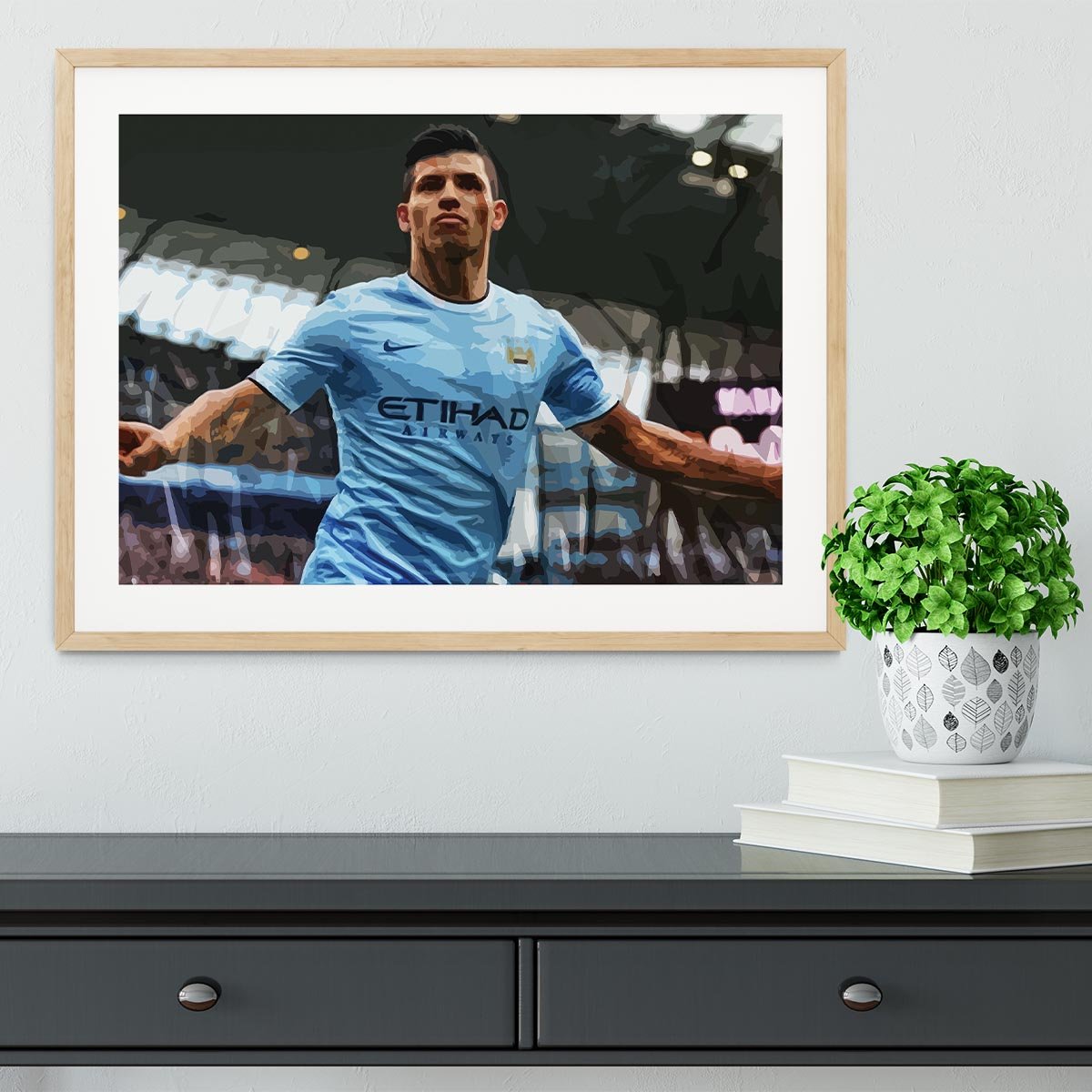 Sergio Aguero Manchester City Framed Print - Canvas Art Rocks - 3
