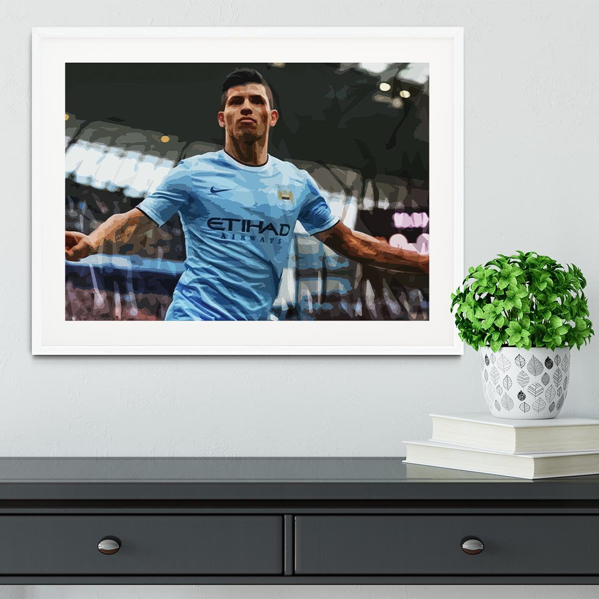 Sergio Aguero Manchester City Framed Print - Canvas Art Rocks - 5