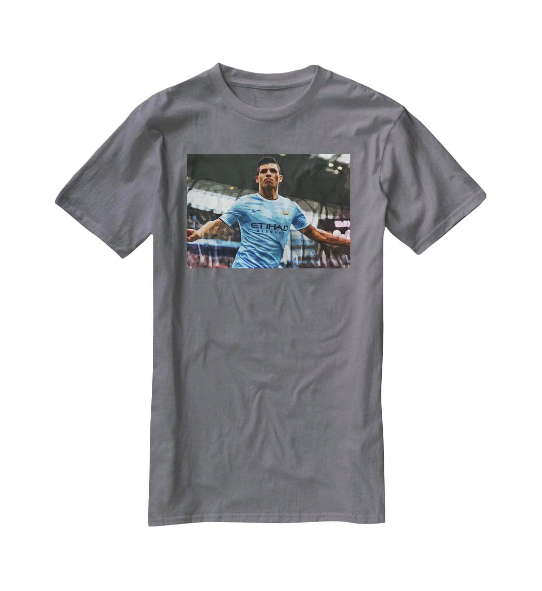Sergio Aguero Manchester City T-Shirt - Canvas Art Rocks - 3