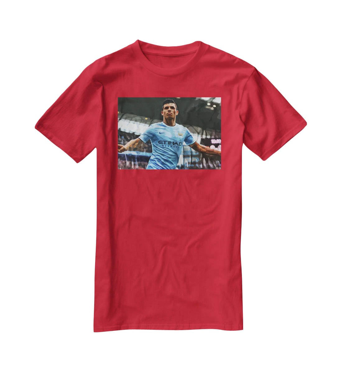 Sergio Aguero Manchester City T-Shirt - Canvas Art Rocks - 4