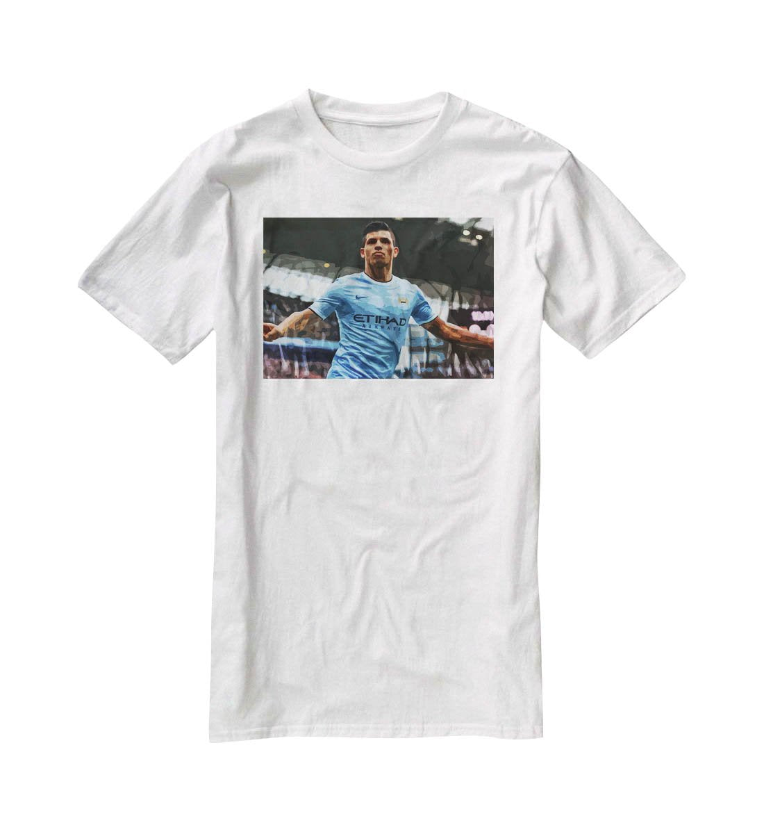 Sergio Aguero Manchester City T-Shirt - Canvas Art Rocks - 5