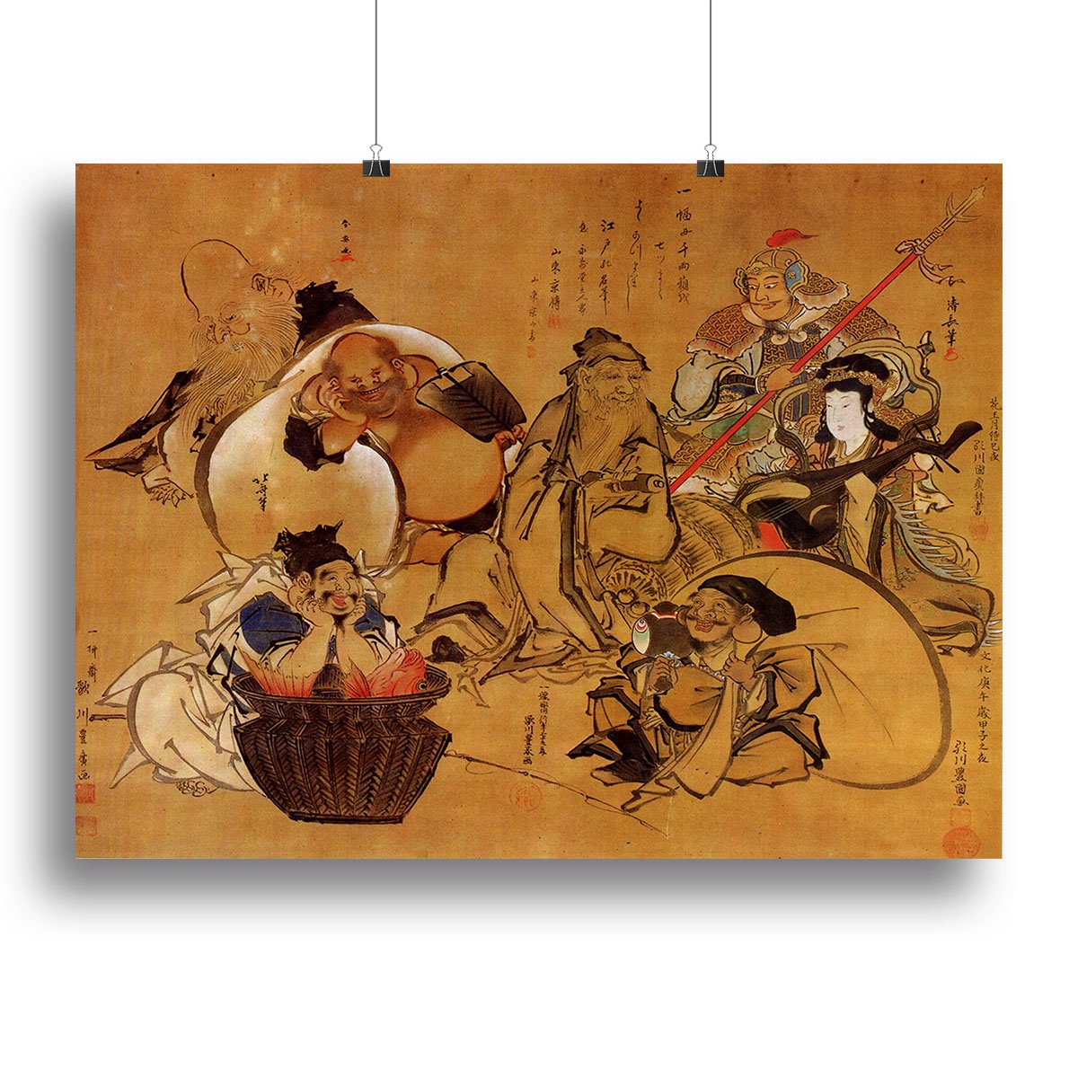 Seven gods of fortune by Hokusai Canvas Print or Poster