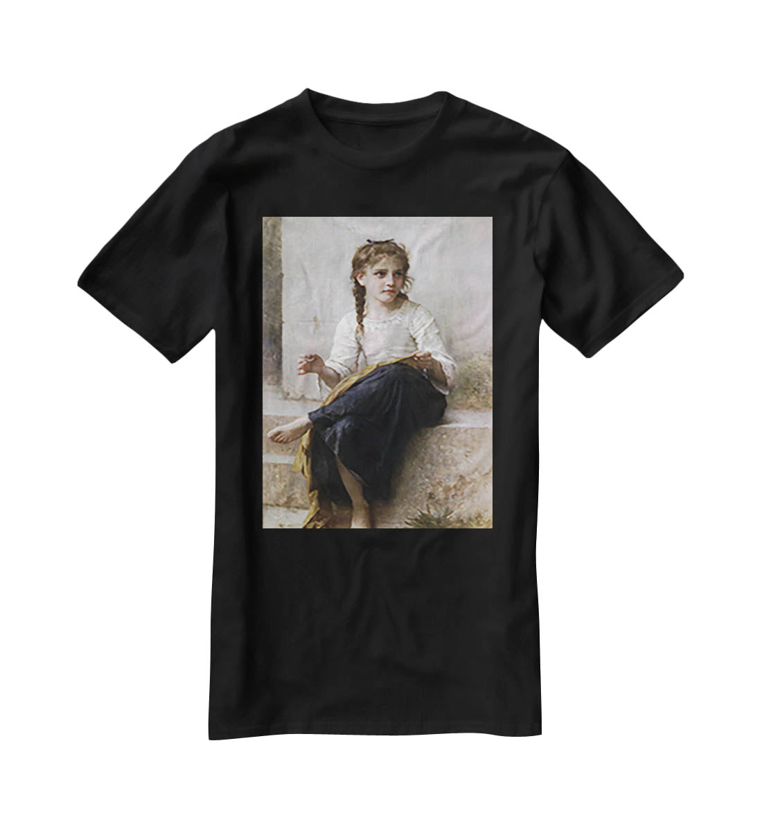 Sewing By Bouguereau T-Shirt - Canvas Art Rocks - 1