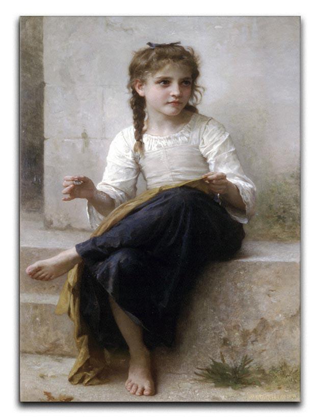 Sewing By Bouguereau Canvas Print or Poster  - Canvas Art Rocks - 1