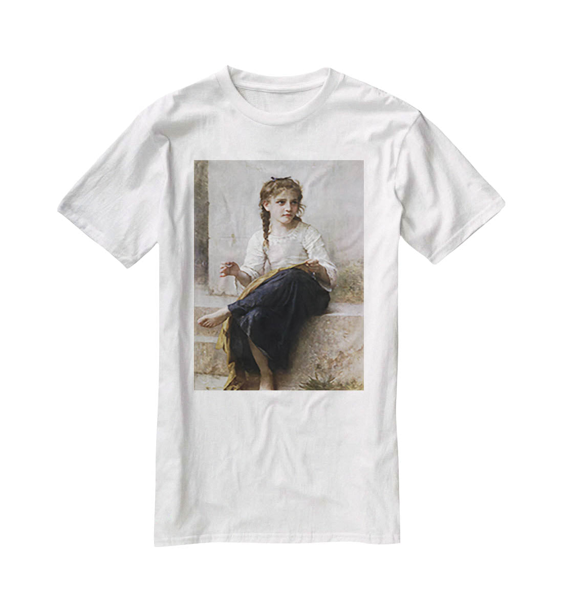 Sewing By Bouguereau T-Shirt - Canvas Art Rocks - 5