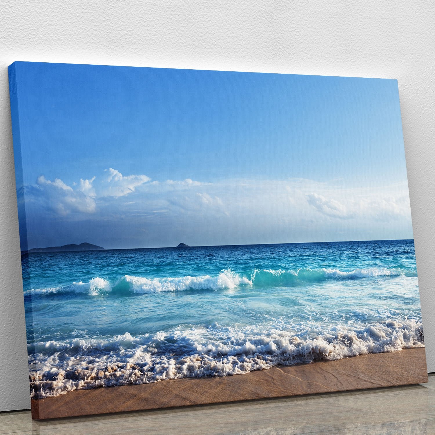 Seychelles beach in sunset time Canvas Print or Poster