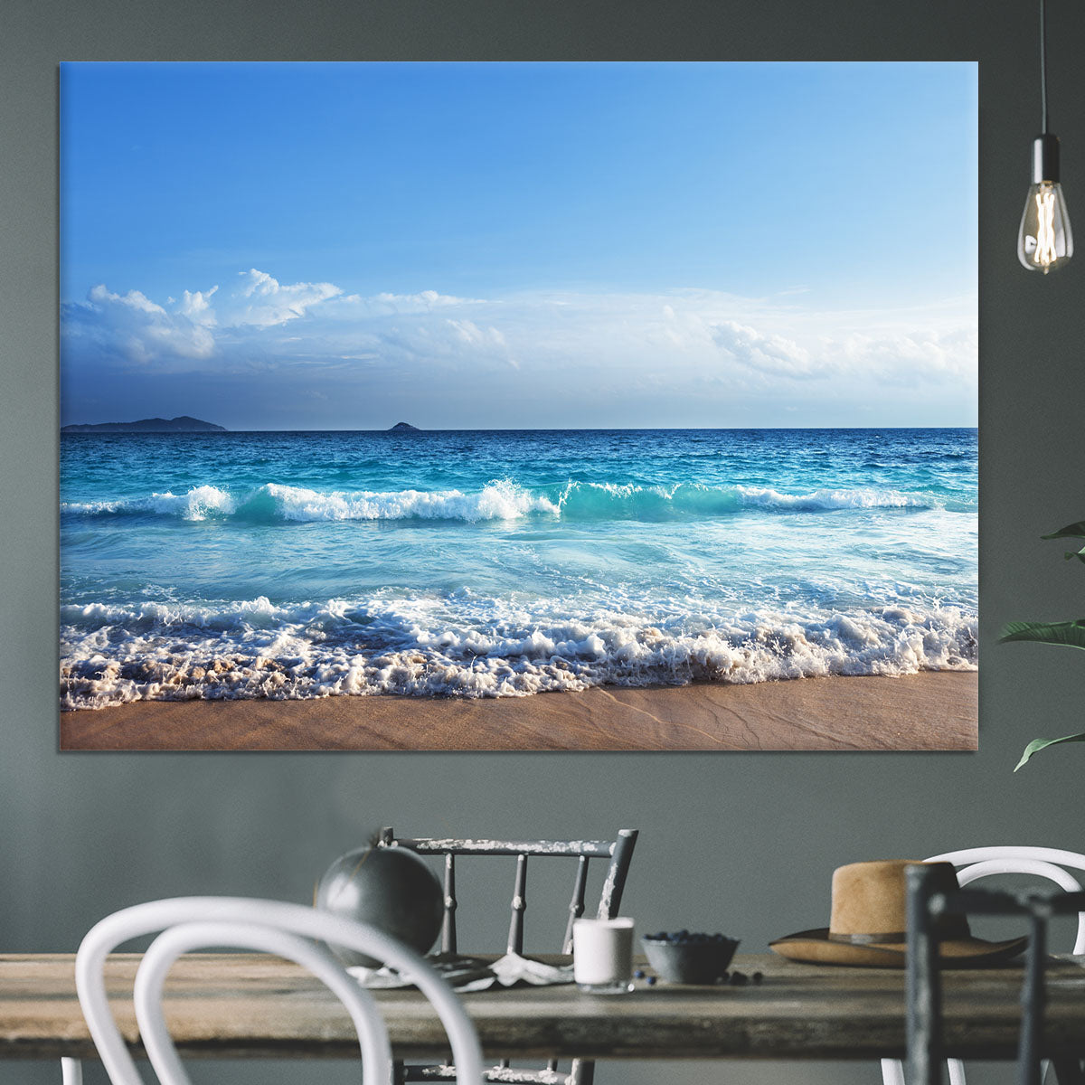 Seychelles beach in sunset time Canvas Print or Poster - Canvas Art Rocks - 3