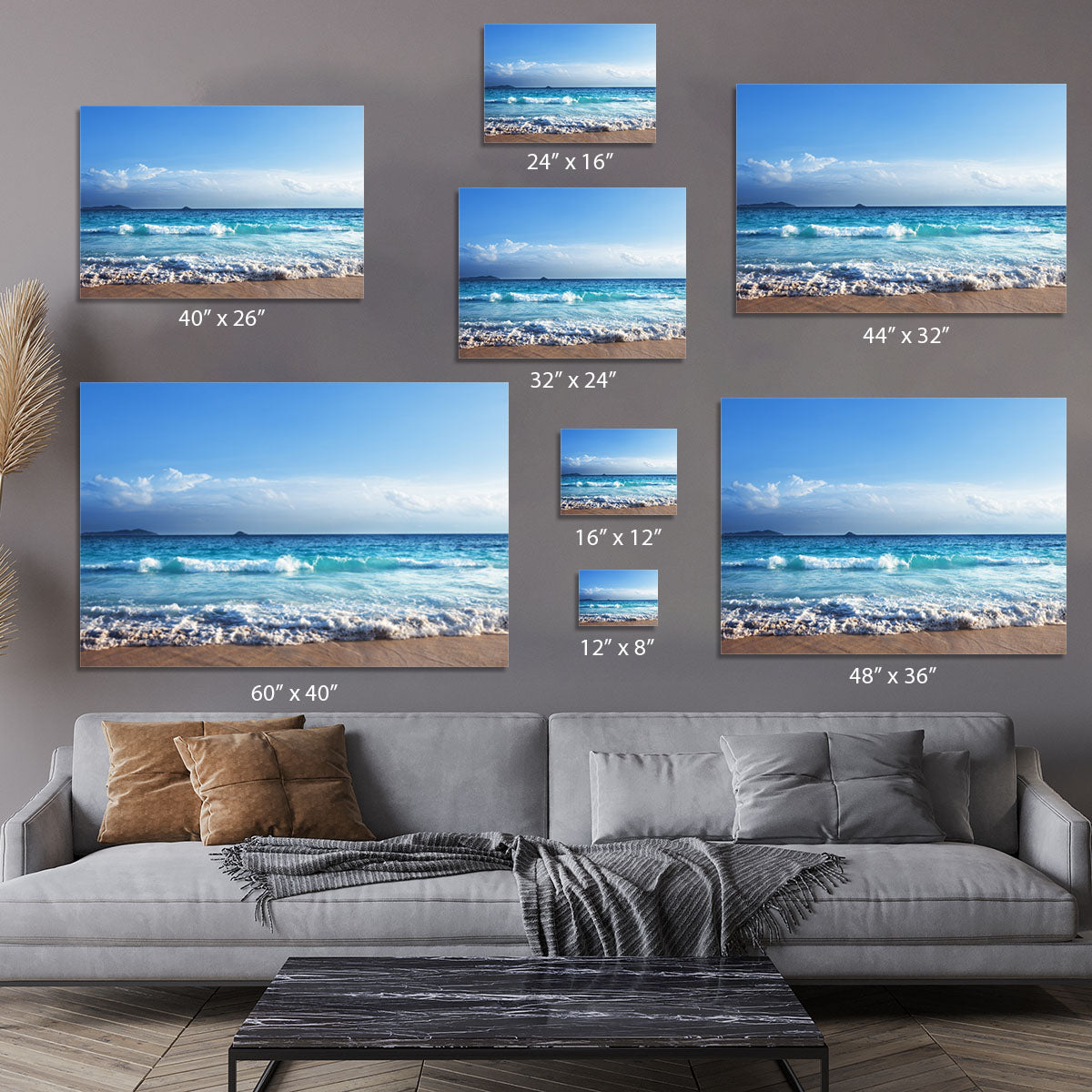 Seychelles beach in sunset time Canvas Print or Poster - Canvas Art Rocks - 7