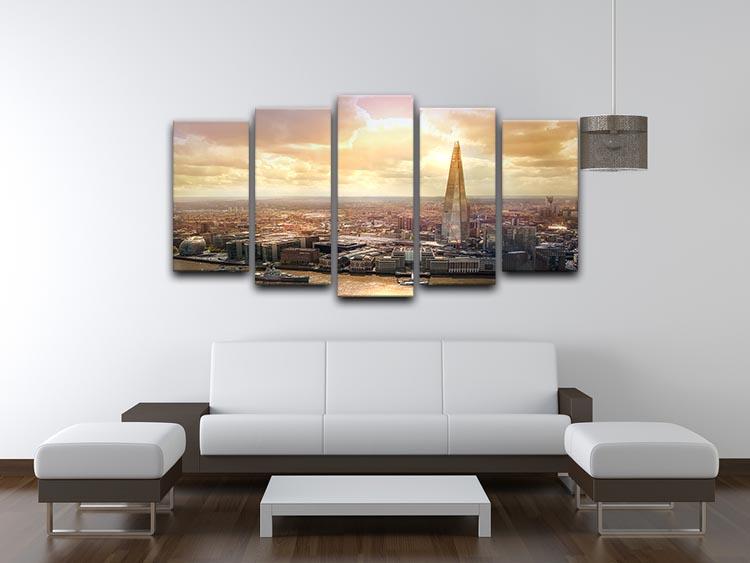 Shard of Glass at sunset 5 Split Panel Canvas  - Canvas Art Rocks - 3