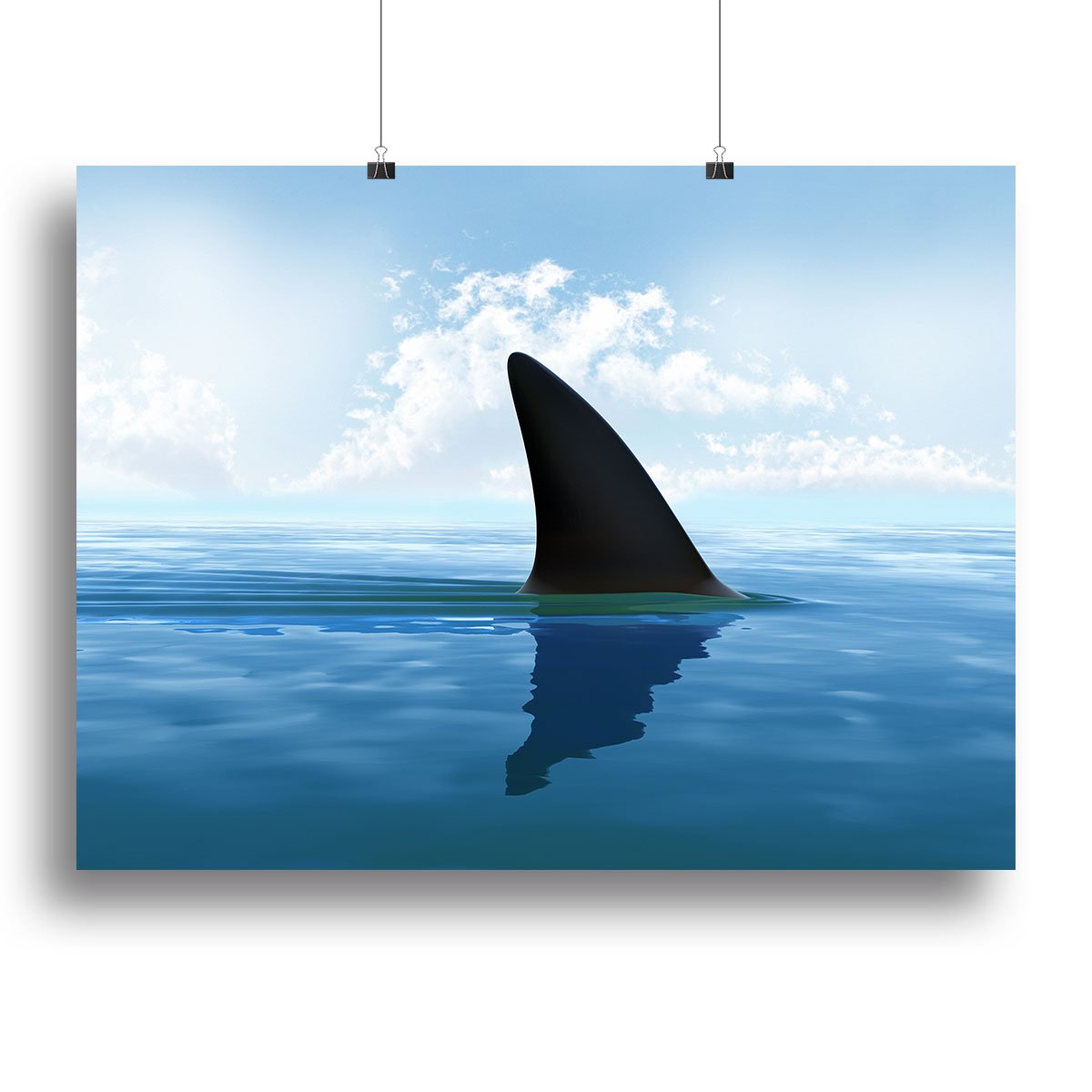 Shark fin above water Canvas Print or Poster