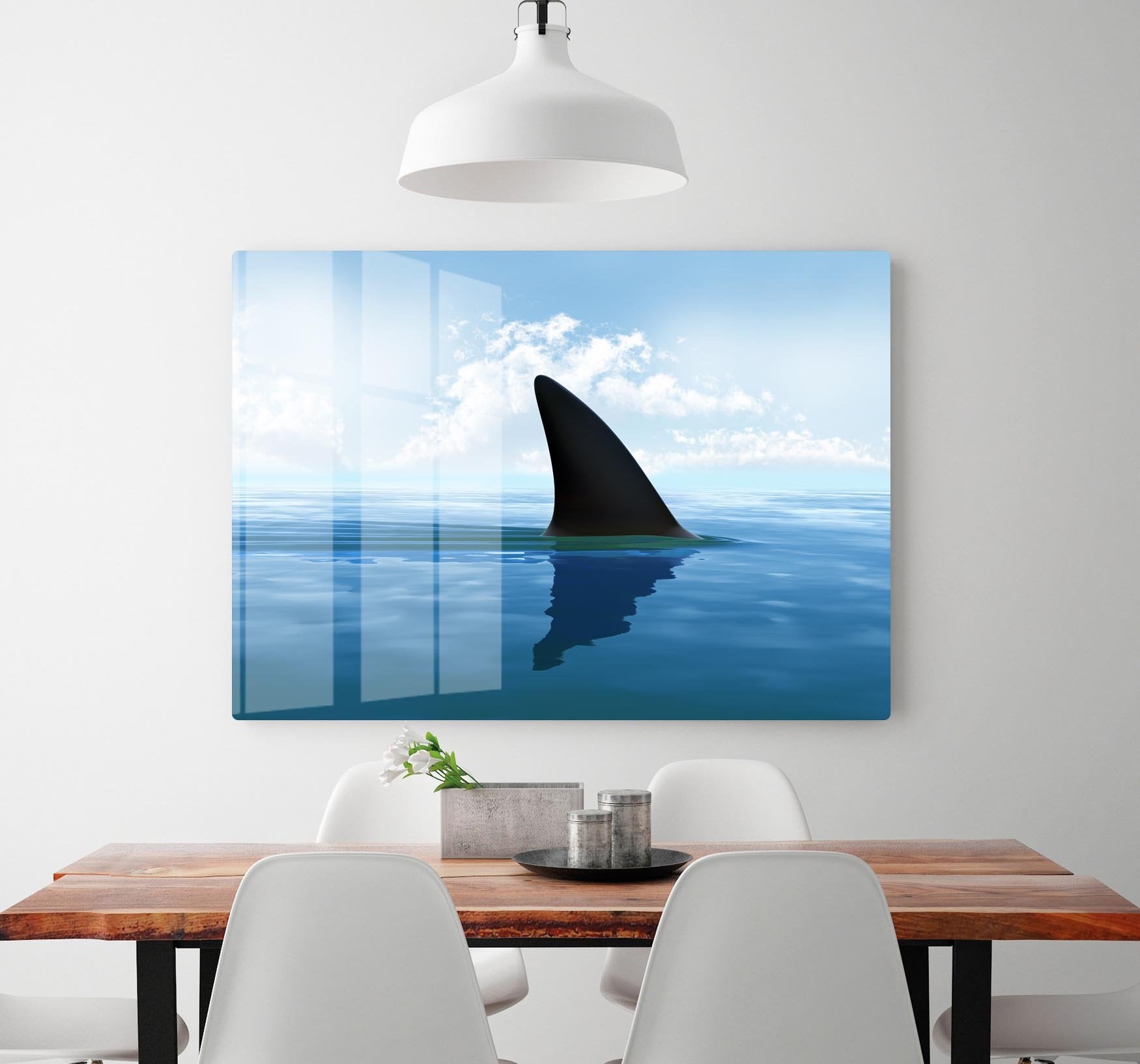 Shark fin above water HD Metal Print