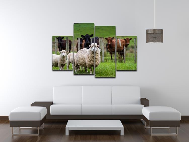 Sheep and cows 4 Split Panel Canvas - Canvas Art Rocks - 3