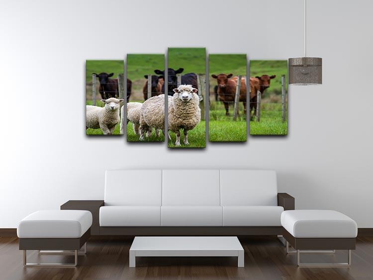 Sheep and cows 5 Split Panel Canvas - Canvas Art Rocks - 3