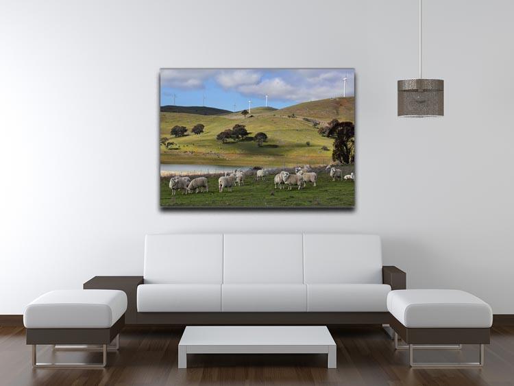 Sheep grazing below the Blayney to Carcoar windfarm Canvas Print or Poster - Canvas Art Rocks - 4