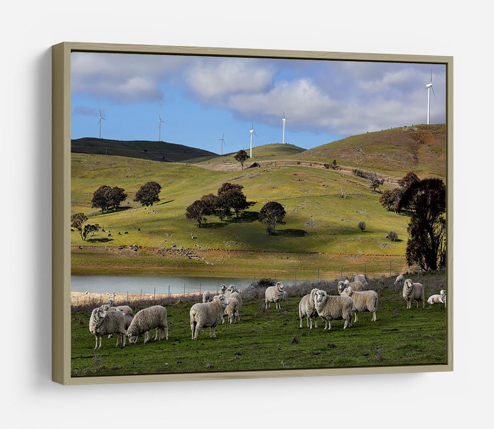 Sheep grazing below the Blayney to Carcoar windfarm HD Metal Print - Canvas Art Rocks - 8