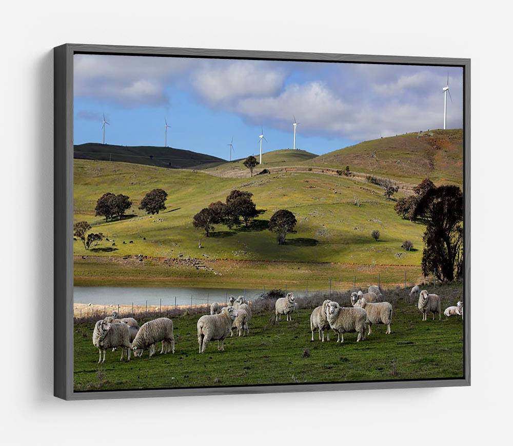 Sheep grazing below the Blayney to Carcoar windfarm HD Metal Print - Canvas Art Rocks - 9