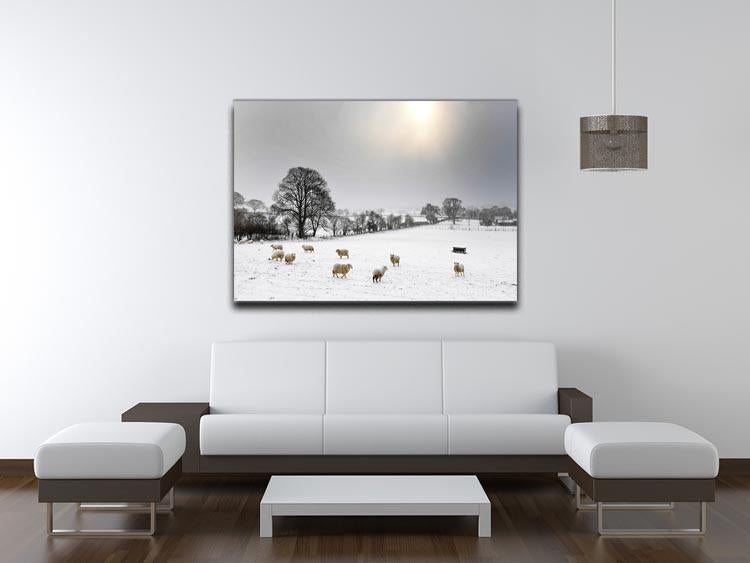 Sheep in the snow Canvas Print or Poster - Canvas Art Rocks - 4