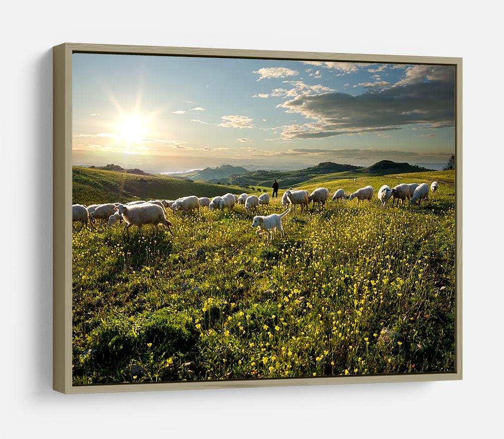 Shepherd with dog and sheep HD Metal Print - Canvas Art Rocks - 8