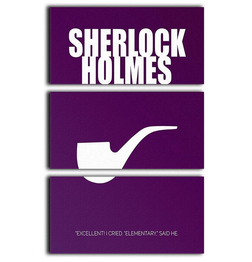 Sherlock Holmes Minimal Movie 3 Split Panel Canvas Print - Canvas Art Rocks - 1
