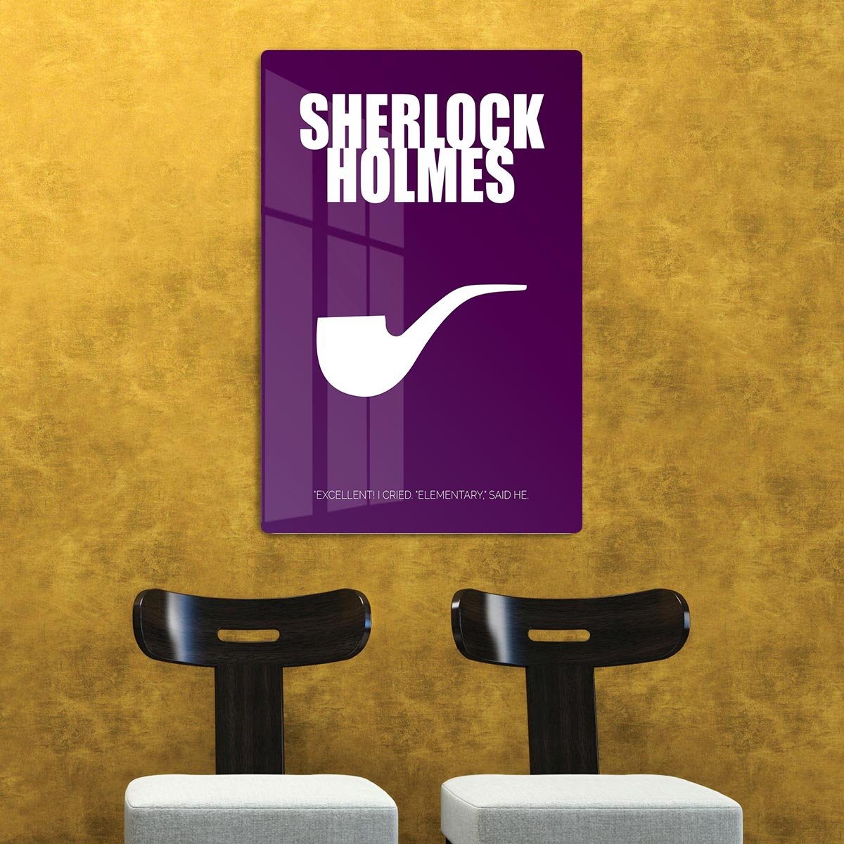 Sherlock Holmes Minimal Movie HD Metal Print