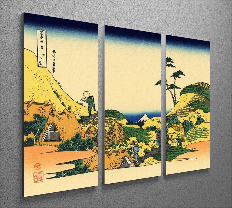 Shimomeguro by Hokusai 3 Split Panel Canvas Print - Canvas Art Rocks - 2