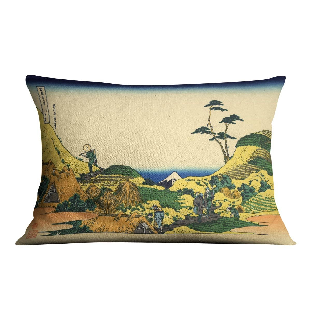 Shimomeguro by Hokusai Throw Pillow