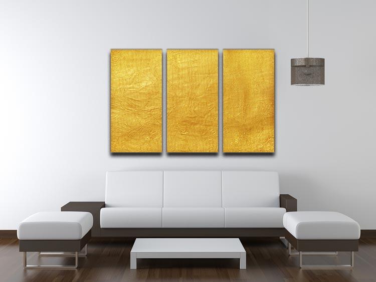 Shiny yellow leaf 3 Split Panel Canvas Print - Canvas Art Rocks - 3