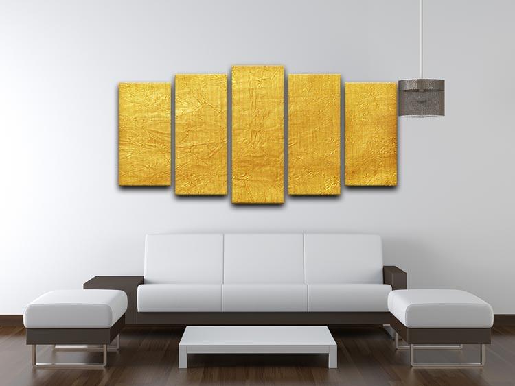 Shiny yellow leaf 5 Split Panel Canvas - Canvas Art Rocks - 3