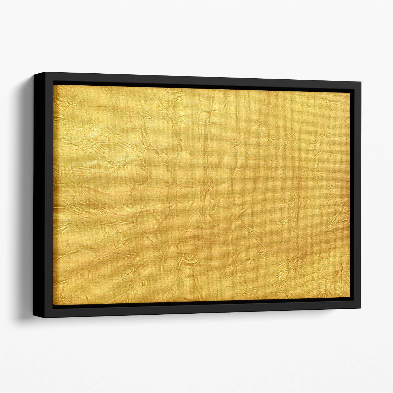 Shiny yellow leaf Floating Framed Canvas