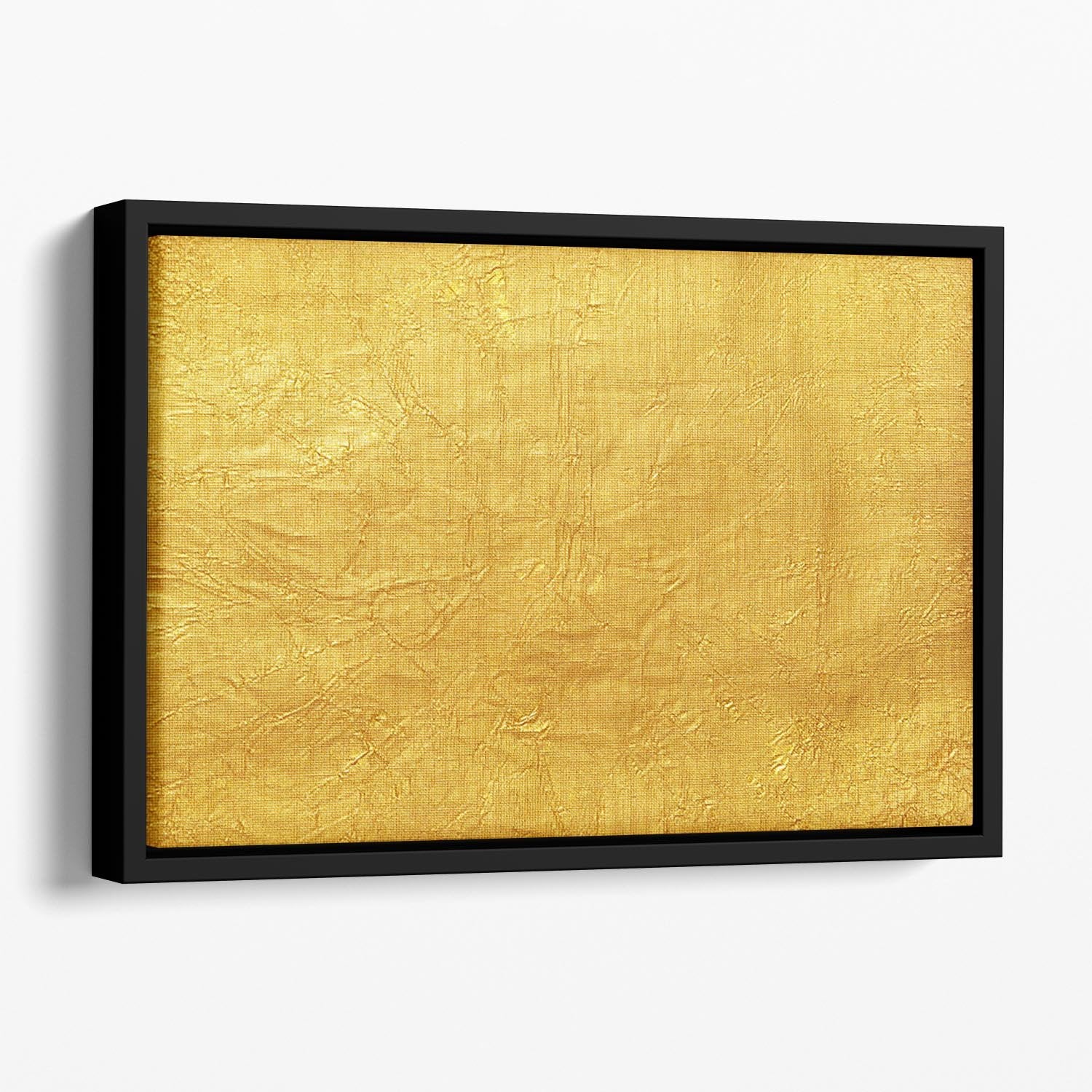 Shiny yellow leaf Floating Framed Canvas - Canvas Art Rocks - 1