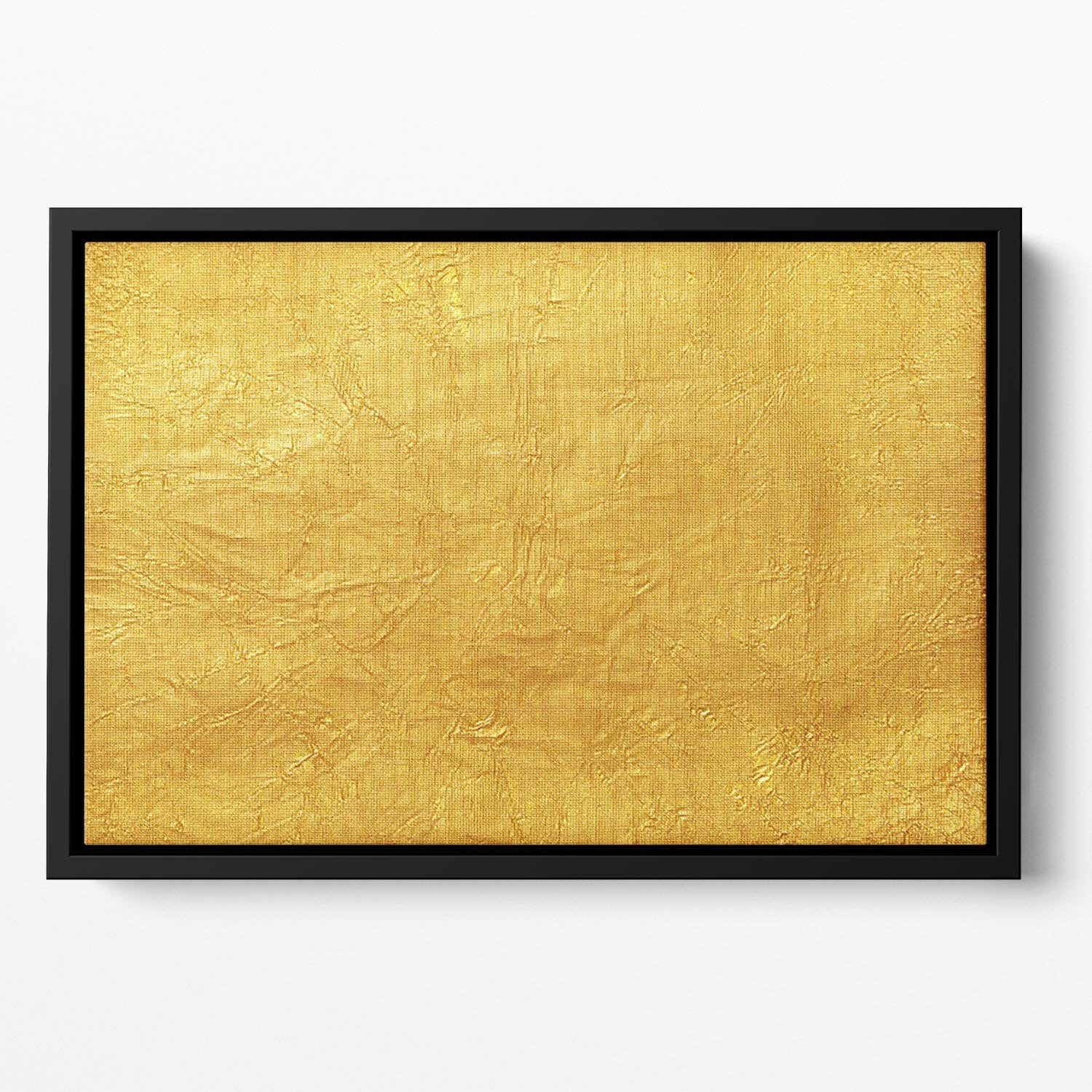 Shiny yellow leaf Floating Framed Canvas - Canvas Art Rocks - 2