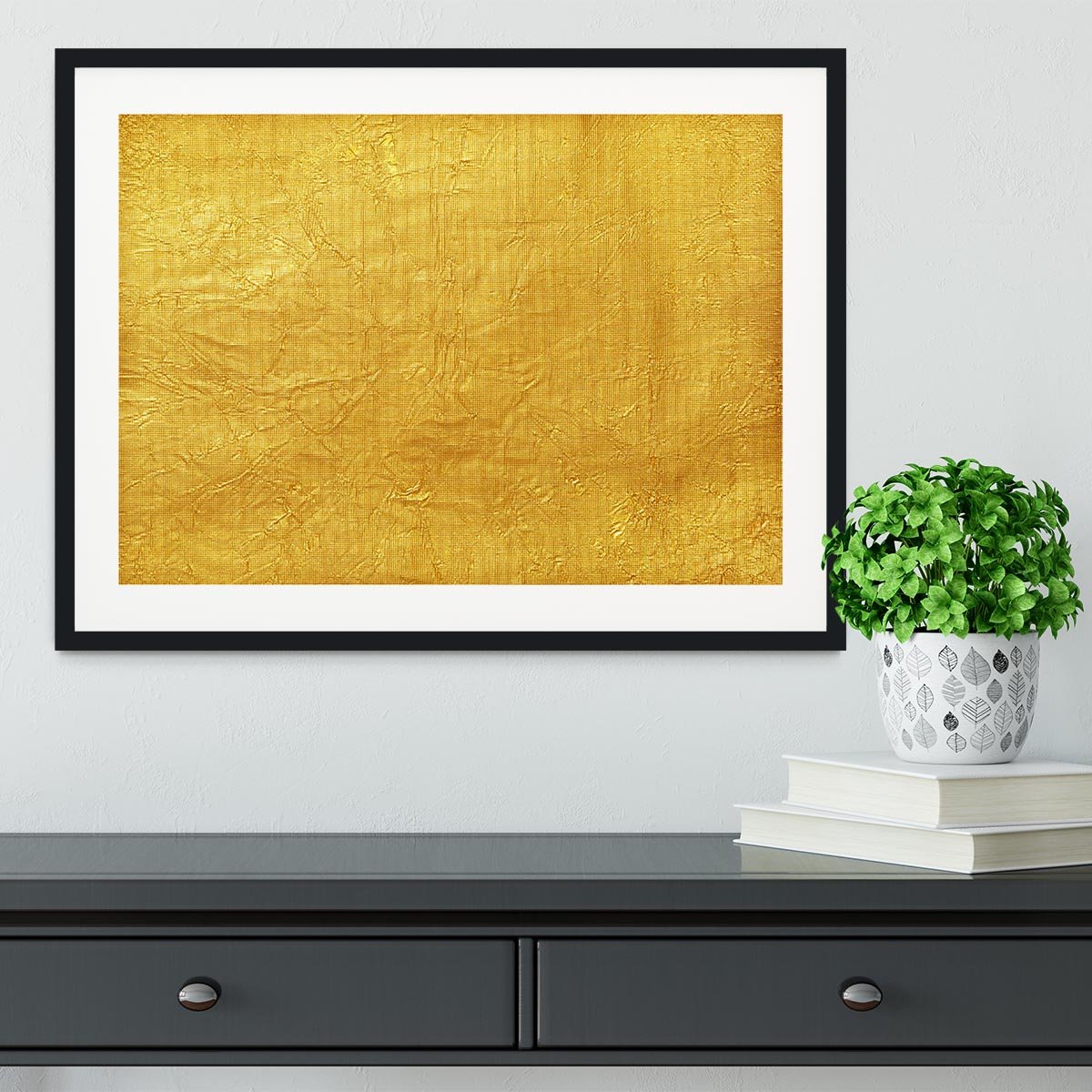 Shiny yellow leaf Framed Print - Canvas Art Rocks - 1
