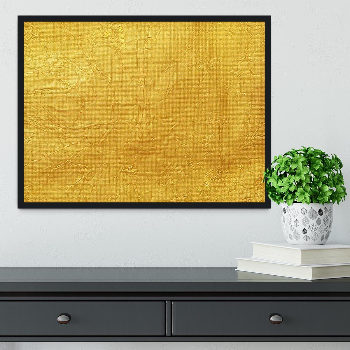 Shiny yellow leaf Framed Print - Canvas Art Rocks - 2