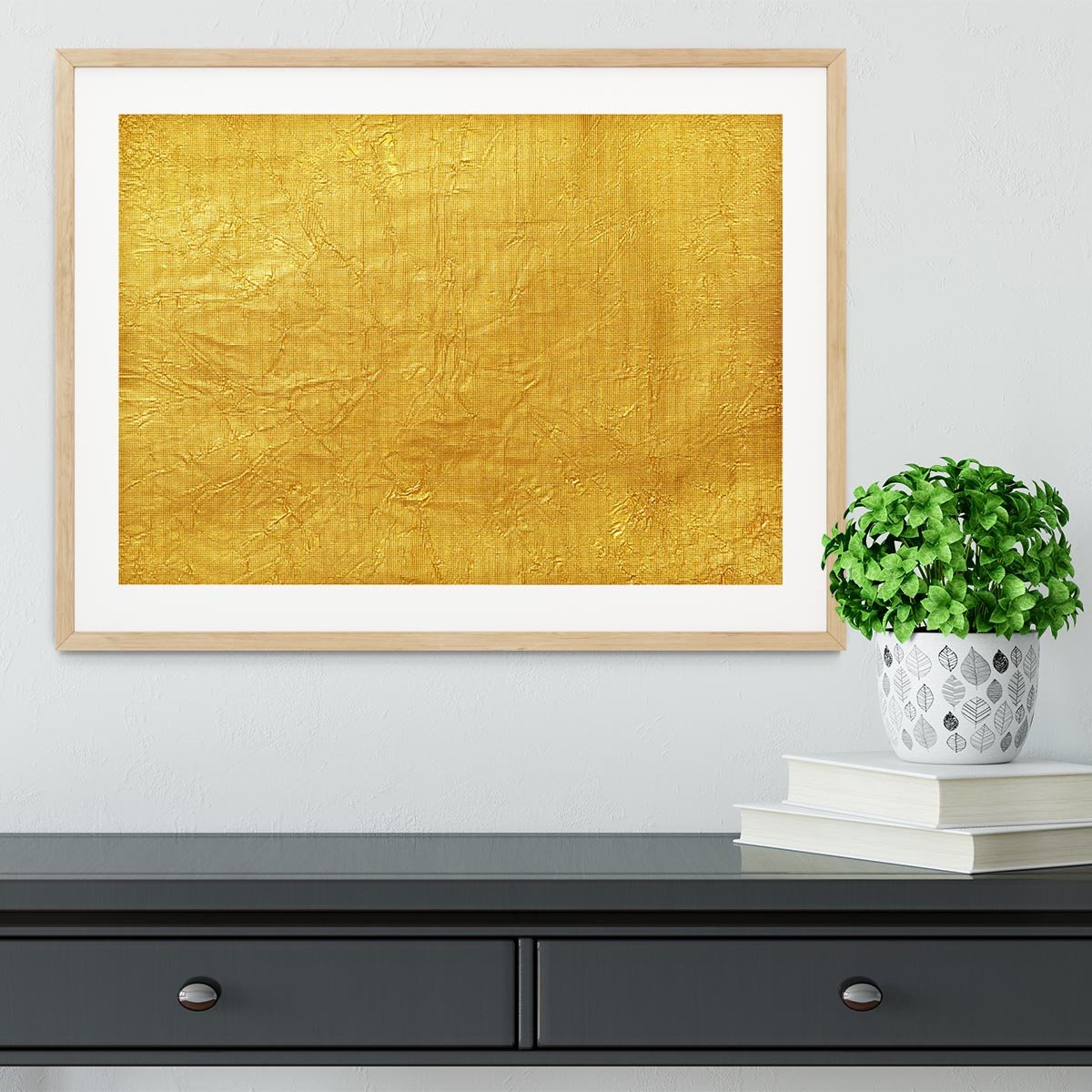 Shiny yellow leaf Framed Print - Canvas Art Rocks - 3