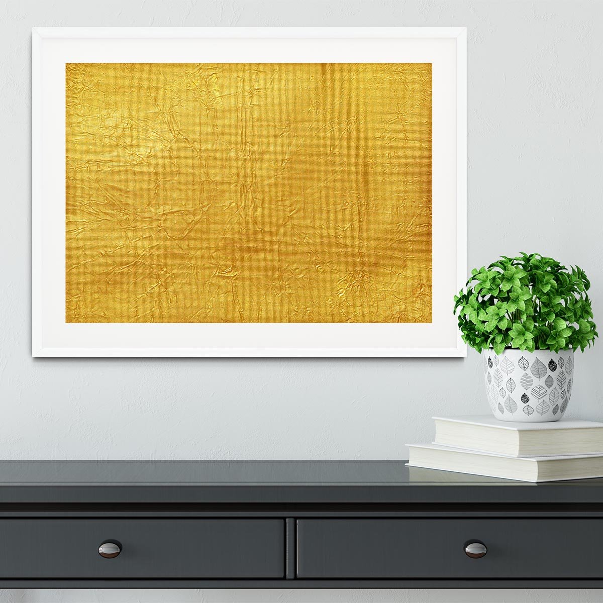 Shiny yellow leaf Framed Print - Canvas Art Rocks - 5