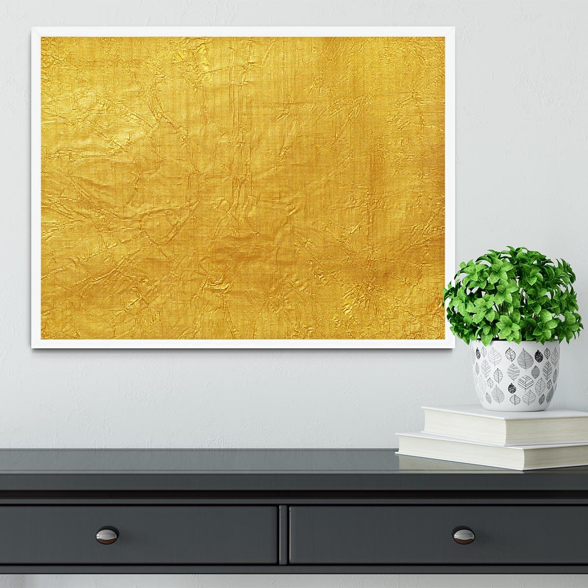 Shiny yellow leaf Framed Print - Canvas Art Rocks -6