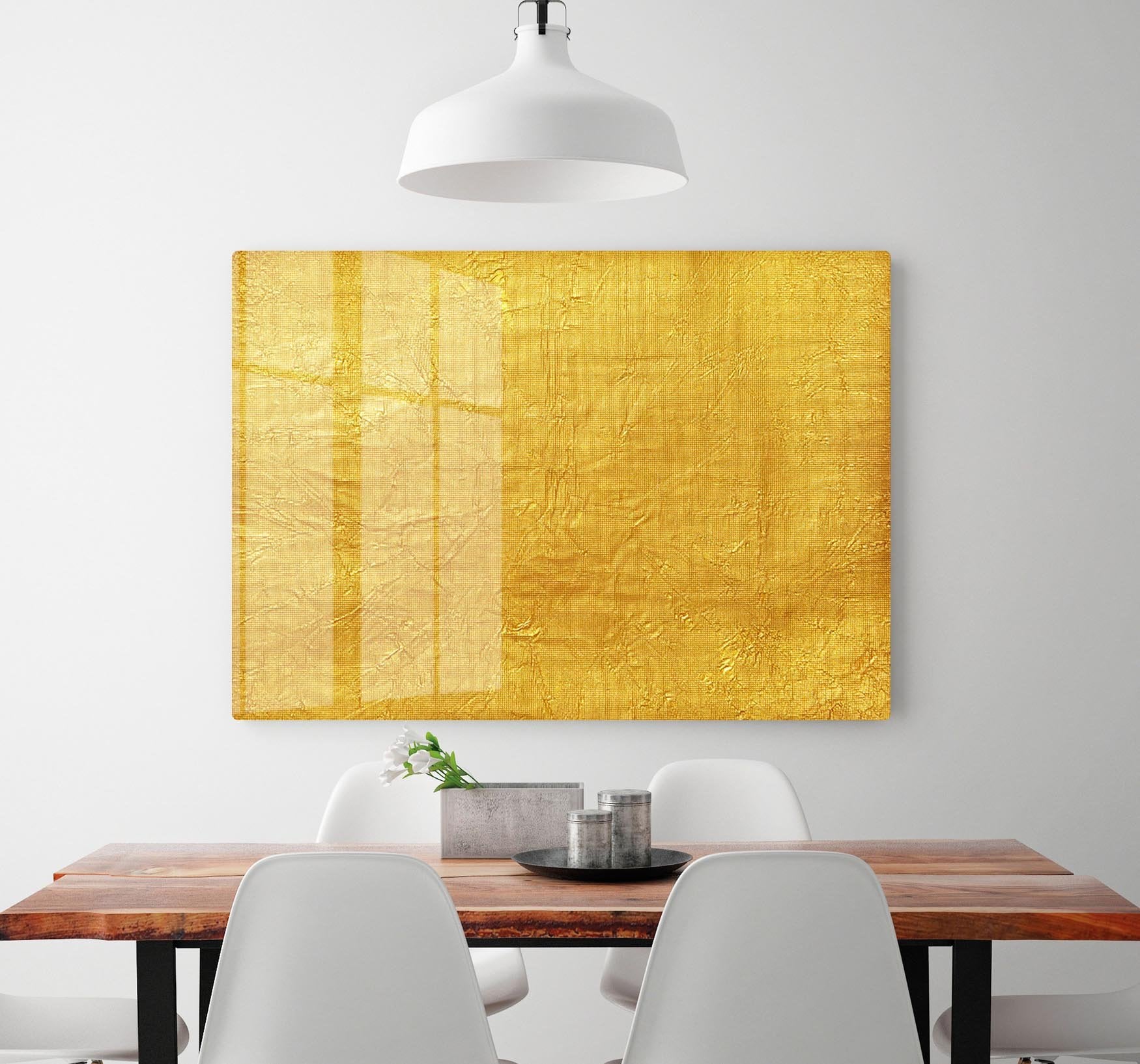 Shiny yellow leaf HD Metal Print - Canvas Art Rocks - 2