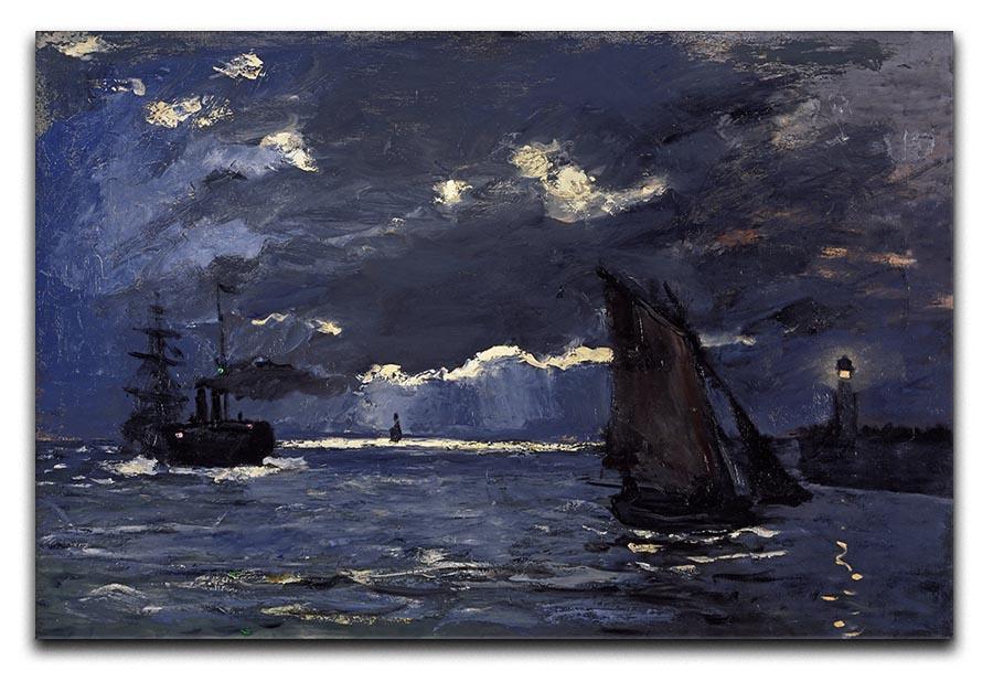 Shipping by Moonlight by Monet Canvas Print & Poster  - Canvas Art Rocks - 1