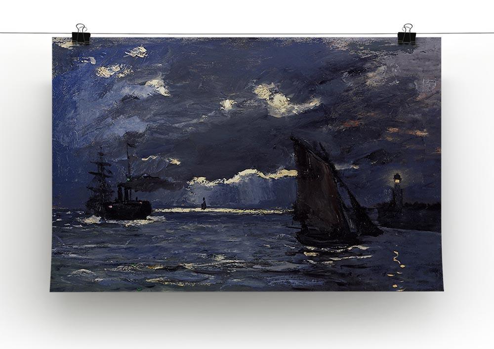 Shipping by Moonlight by Monet Canvas Print & Poster - Canvas Art Rocks - 2