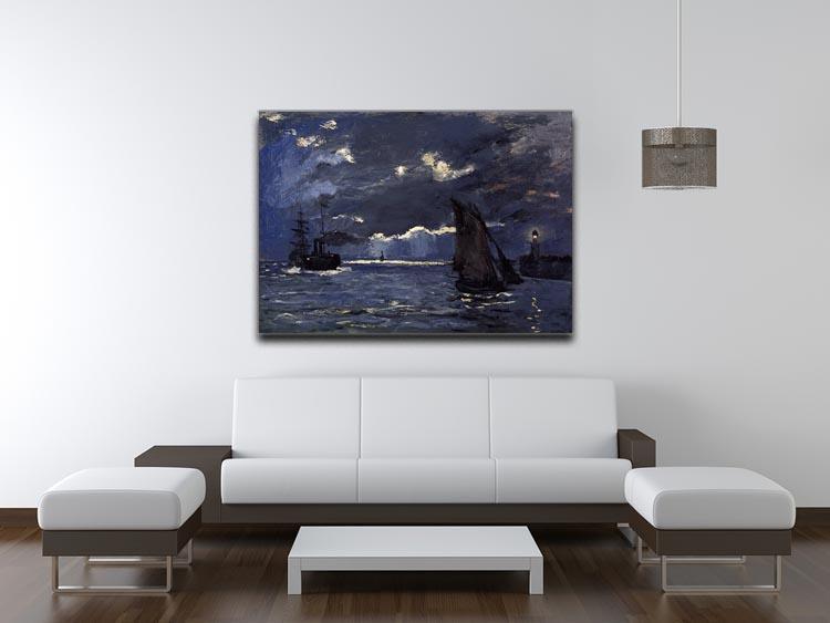 Shipping by Moonlight by Monet Canvas Print & Poster - Canvas Art Rocks - 4