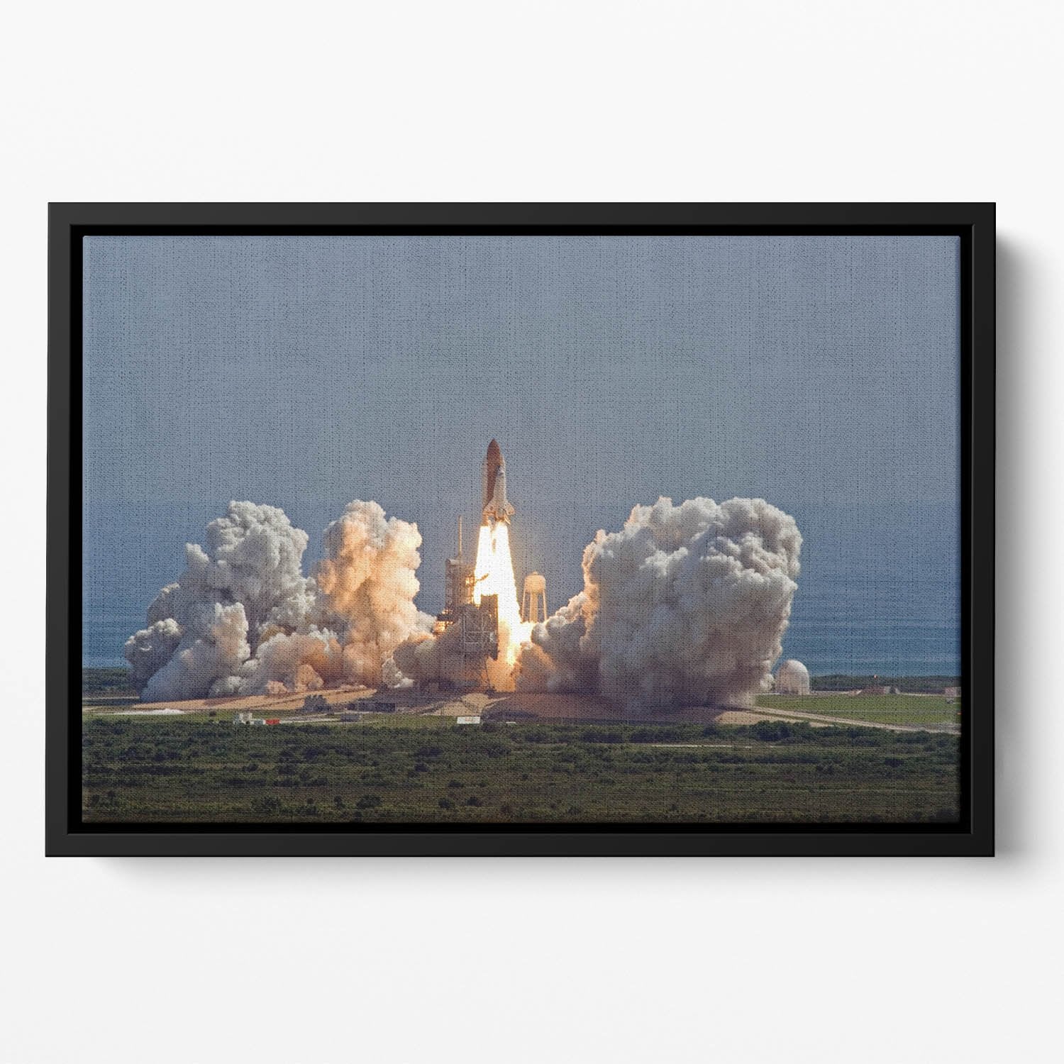 Shuttle Endeavour Launch Floating Framed Canvas