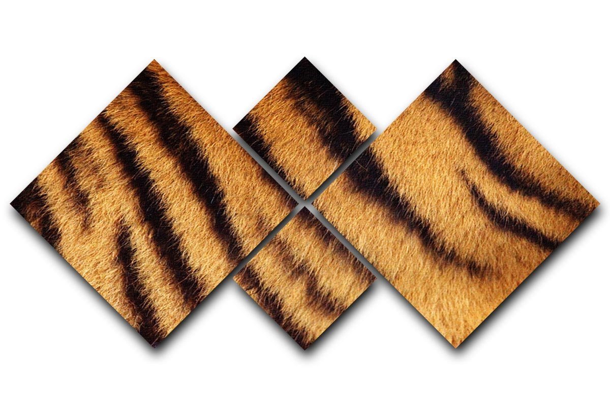 Siberian or Amur tiger stripped fur 4 Square Multi Panel Canvas  - Canvas Art Rocks - 1