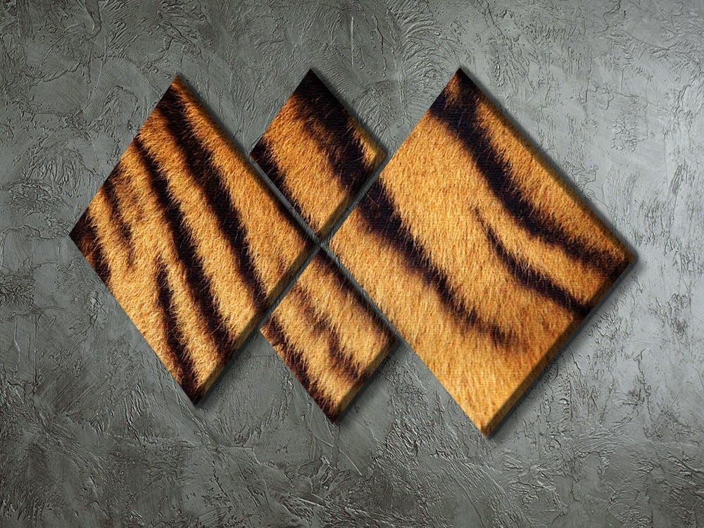 Siberian or Amur tiger stripped fur 4 Square Multi Panel Canvas  - Canvas Art Rocks - 2
