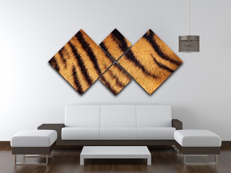 Siberian or Amur tiger stripped fur 4 Square Multi Panel Canvas  - Canvas Art Rocks - 3